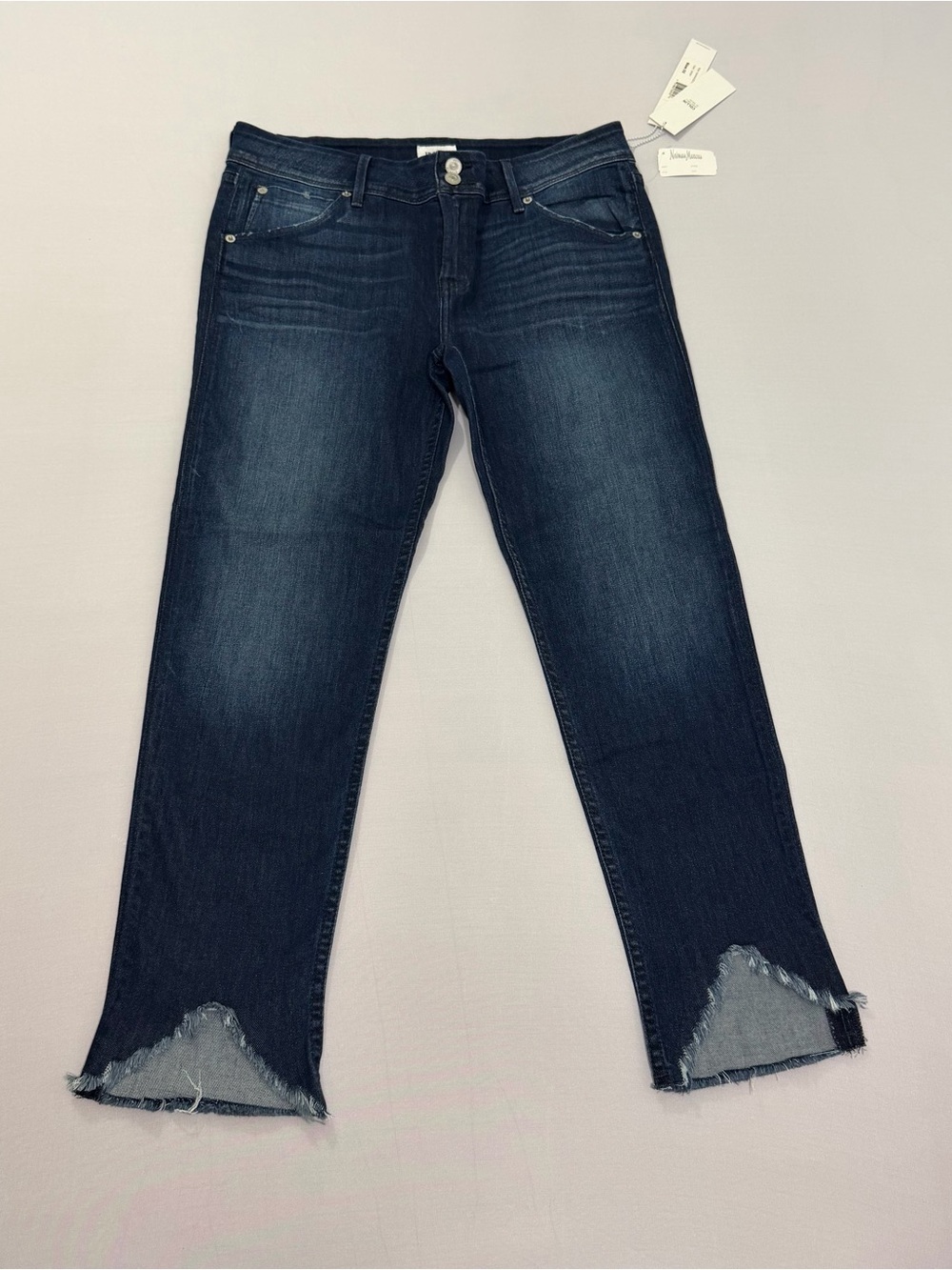 NWT Hudson Collin Flap Skinny Ankle Raw Hem Jeans Women 32 Dark Wash